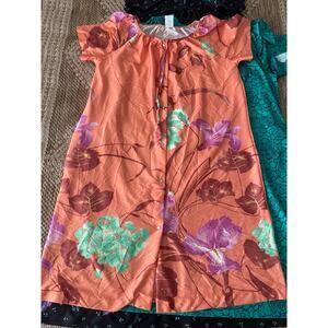 Set 3 vintage Tropical short sleeve muumuus robes housecoat SM - MED